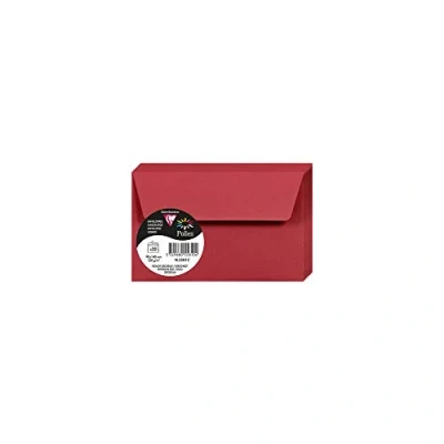 Afbeelding van Clairefontaine 5581C verpakking met 20 zelfklevende enveloppen, formaat 9 x 14 cm, 120 g/m², kleur: bessenrood, uitnodigingskaarten en overeenstemming serie pollen, premium papier, glad