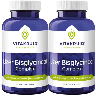 Afbeelding van Gratis Verzending: 2x Vitakruid Ijzer Bisglycinaat 90 tabletten
