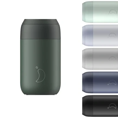Afbeelding van Chilly&#039;s Series 2 Geïsoleerde Koffie kop Dubbelwandige beker met deksel BPA Free roestvrijstaal Pine Green, 340ml