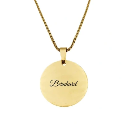 Afbeelding van Ketting RVS Met Naam Gravering Bernhard Goud Rond