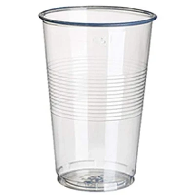Afbeelding van Papstar 16130 Plastic beker/plastic beker 0,3 l transparant (100 stuks) Ø 7,8 cm, hoogte 11,3 cm met vulstreep, praktische wegwerpbeker voor feesten en feestjes zoals verjaardag of barbecuefeest