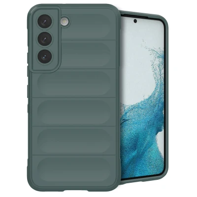 Afbeelding van Samsung Galaxy S22 Hoesje Siliconen en TPU (zacht) iMoshion Softcase/Backcover Donkergroen Telefoonhoesje