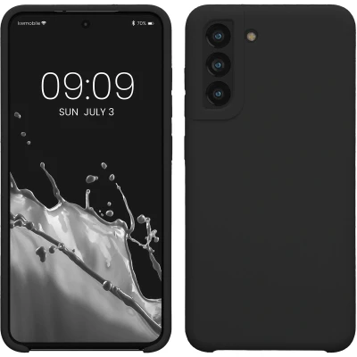 Afbeelding van kwmobile telefoonhoesje geschikt voor Samsung Galaxy S21 FE Hoesje met siliconen coating Smartphone case in donkergrijs