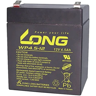 Afbeelding van Long WP4.5 12 Loodaccu V 4.5 Ah Loodvlies (AGM) (b x h d) 90 107 70 mm Kabelschoen 4.8 Geringe zelfontlading, Onderhoudsvrij