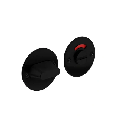 Afbeelding van WC slot 2mm dun schroefgaten zwart RVS