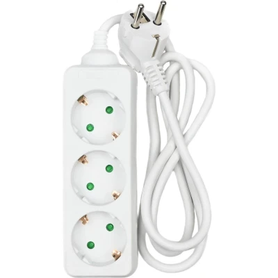 Afbeelding van Benson Stekkerdoos 3 Voudig Randaarde 1 meter x mm2 Wit