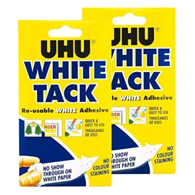 Afbeelding van UHU Witte tack Twin Pack kleverige herbruikbare lijm