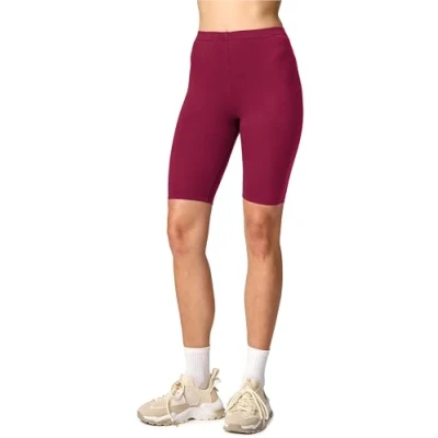 Afbeelding van Merry Style MS MS10 145 LE Dames Leggings Sport Vrijetijdsbroek Kort Viscose Sporbroek Yogabroek Wijnrood L
