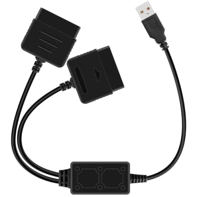Afbeelding van OSTENT USB adapter converter kabel voor Sony PS1 PS2 bedrade controller gamepad joystick naar PC Kleur Zwart