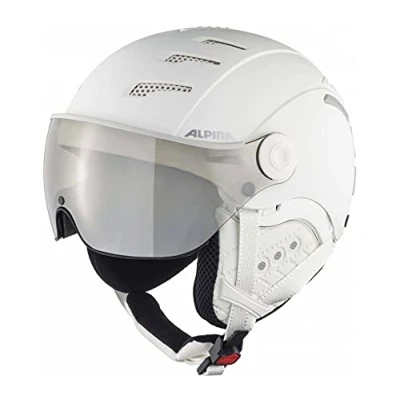 Afbeelding van ALPINA JUMP 2.0 Q LITE Veilig, schokabsorberend &amp; Indiv. Aanpasbare Skihelm Met Contrastversterkend Vizier Voor Volwassenen, mat wit, 59 61 cm