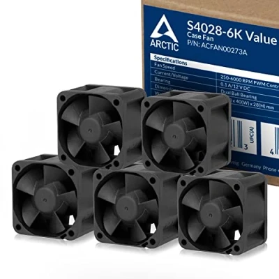 Afbeelding van ARCTIC S4028 6K (5 Stuks) 40x40x28 mm ventilator, 1400 15000 rpm, PWM geregeld, 4 pins connector, 12 V DC Zwart
