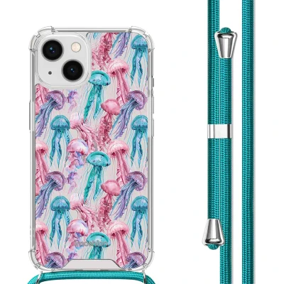 Afbeelding van Apple iPhone 13 Hoesje Kunststof iMoshion Softcase/Koordhoesje/Backcover Jellyfish Watercolor Telefoonhoesje
