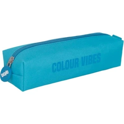 Afbeelding van Dohe Eenvoudige schooletui 1 compartiment, multifunctionele rechthoekige etui, 21x6x6 cm, ritssluiting, gemaakt van duurzaam polyester COLOUR VIBES Cyaan