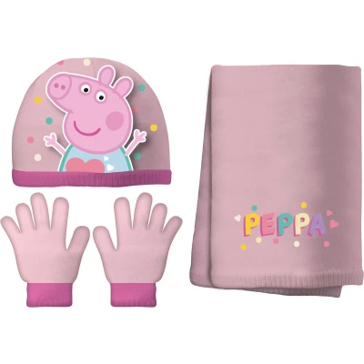 Afbeelding van Arditex Peppa Pig winterset meisjes roze 3 delig