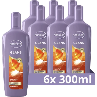 Afbeelding van Andrélon Andrelon Glans shampoo 6 x 300 ml voordeelverpakking