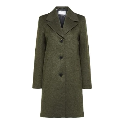 Afbeelding van Selected Femme Slfnew Sasja COAT Halflange jas, Dames, Maat: 36, Ivy green