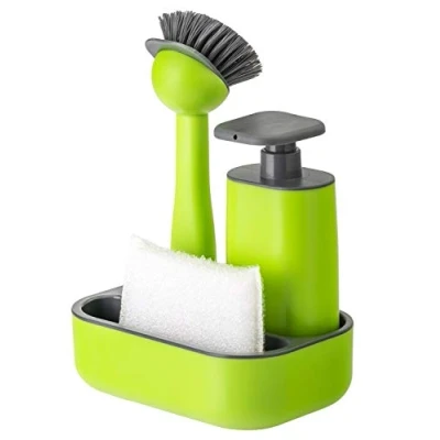 Afbeelding van Vigar Spoelbak Set met Zeepdispenser, ABS, Groen, 19 x 13 26,5 cm