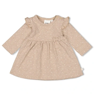 Afbeelding van Feetje Jurk FECAPR24 AOP The Magic Is In You Taupe Melange Maat 50