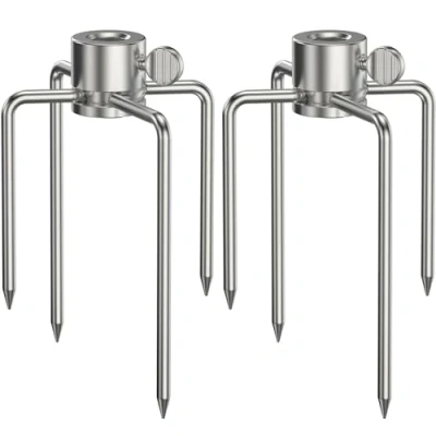Afbeelding van Onlyfire BRF 6007 RVS Draaispit Vorken Rotisserie 2 stuks, BBQ vleesvorken klem voor diameter van de grillspies 10 mm en kleiner