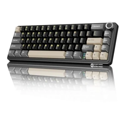 Afbeelding van MAMBASNAKE X ATTACK SHARK X66 65% Draadloos Mechanisch Toetsenbord met Knop, 66 Toetsen Hot Swap RGB Gaming 60 Procent, BT/2.4G/USB C, Lineaire Schakelaar, PBT Toetskappen Starry Black