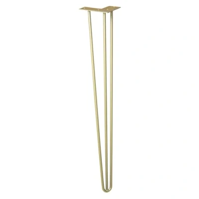 Afbeelding van WAGNER meubelpoot/tafelbeen/meubelvoet HAIRPIN LEG retro stijl staal met gepoedercoating goudkleurig, 12 x x71 cm, poot conisch/hellend, geïntegreerde schroefplaat 12827501
