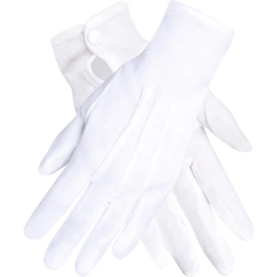 Afbeelding van Boland Handschoenen pols met drukknop Wit XL Volwassenen Unisex Goochelaar Kerst Sinterklaas Glitter and Glamour