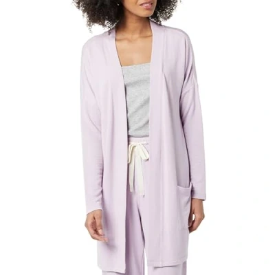 Afbeelding van Amazon Essentials Dames Relaxed Fit Lichtgewicht Lounge Terry Open Front Cardigan, Lavendel, Small