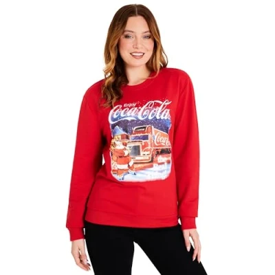 Afbeelding van Coca Cola Nieuw kerstsweatshirt voor volwassenen en tieners leuke feestelijke cadeaus, Rood, L