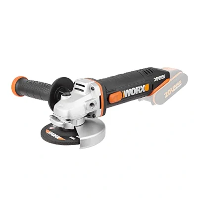 Afbeelding van WORX WX800.9 Li Ion accu haakse slijper 20V compacte met smalle behuizing &amp; extra handgreep slijpen snijdt alle materialen optimale controle, zwart/oranje zonder batterij oplader