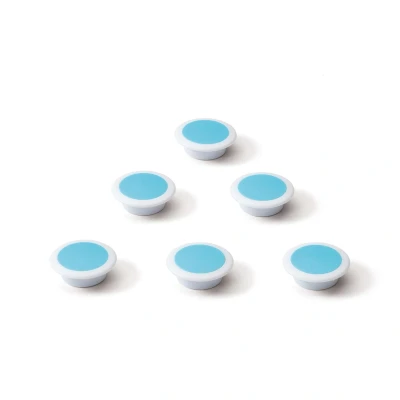 Afbeelding van Glasbordmagneten blauw, extra sterk, 6 stuks