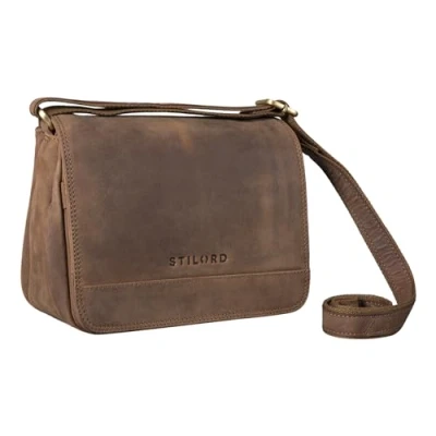 Afbeelding van STILORD &#039;Malou&#039; Kleine Vintage Schoudertas voor Dames Elegante Mini Handtas Lederen Tas Crossbody Bag Uitgaan Klassieke Avondtas Partytas Echt Leer, Kleur:middel bruin