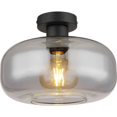 Afbeelding van Globo plafonniere Giuseppe zwart metaal 28 cm E27 fitting 15566D