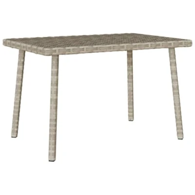 Afbeelding van Tuin salontafel rechthoekig 60x40x37 cm poly rattan lichtgrijs