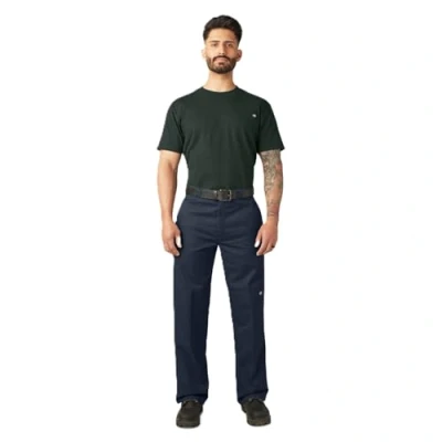 Afbeelding van Dickies Heren korte mouw werkshirt grote en lange knoop, Donkere marine, XL tall