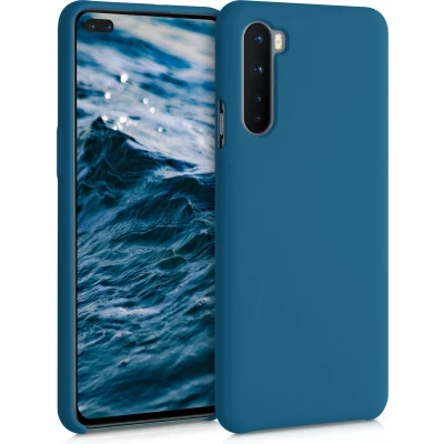 Afbeelding van kwmobile telefoonhoesje geschikt voor OnePlus Nord Hoesje met siliconen coating Smartphone case in mat petrol