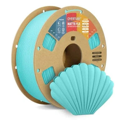 Afbeelding van OVERTURE PLA filament mat 1,75 mm, 1 kg (2,2 lbs) Neatly Wound Surface matte filamenten voor 3D printers, FDM maatnauwkeurigheid +/ 0,02 mm (mat turquoise)