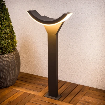 Afbeelding van Lucande LED buitenlamp 1licht aluminium, kunststof H: 60 cm grafietgrijs, wit Inclusief lichtbron