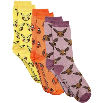 Afbeelding van Pokémon Characters Set van 3 paar sokken 39/42 Pikachu Eevee Charmander