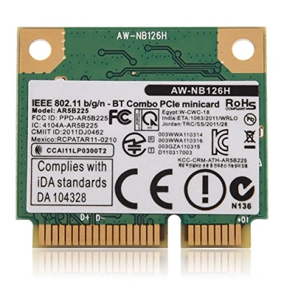 Afbeelding van 300 Mbps Bluetooth WIFI kaart, 2 in 1 draadloze PCIE netwerkkaart, 2.4G 4.0 computernetwerkadapters voor pc/laptop Mini PCI E kaartsleuf