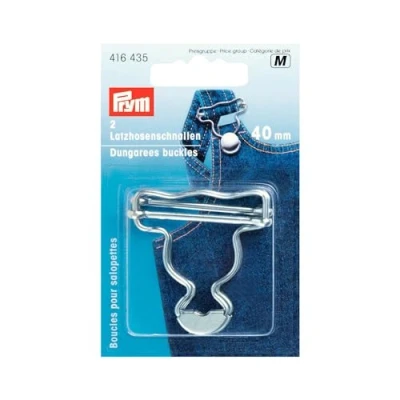 Afbeelding van PRYM 2 GESPEN VOOR TUINBROEK 40MM ZILVER
