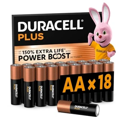 Afbeelding van Duracell Plus AA batterijen (18 stuks) 1,5V alkaline Gaan tot 100% langer mee Betrouwbaar voor dagelijks gebruikte apparaten 0% plastic verpakking 10 jaar te bewaren LR6 MN1500