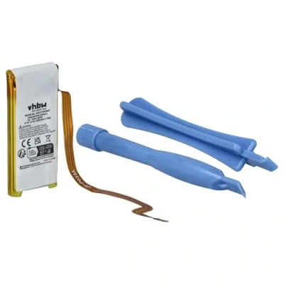 Afbeelding van vhbw Li polymeer batterij 450 mAh (3,7 V) compatibel met MP3 speler, video Apple iPod Classic 80GB, 30GB, 5.generatie, 6e generatie gereedschapsset.