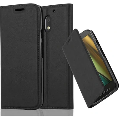 Afbeelding van Cadorabo Hoesje geschikt voor Motorola MOTO E3 in ZWARTE NACHT Beschermhoes Case magnetische sluiting Cover
