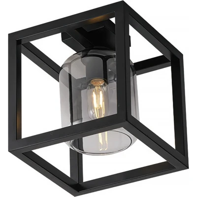 Afbeelding van Freelight Plafondlamp Dentro B 26 cm rook glas zwart