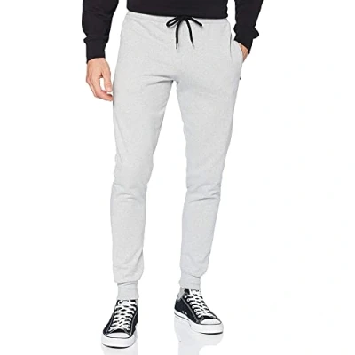 Afbeelding van FM London, Slim fit, joggingbroek voor heren, met zakken ritssluiting, ideaal dagelijks gebruik en sport, comfortabel, zacht., grijs, XL