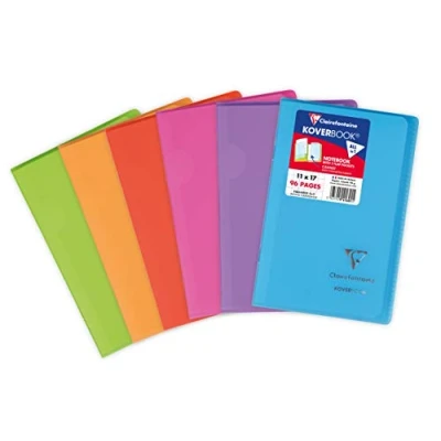 Afbeelding van Clairefontaine 941601C Koverbook Geniet Notitieboekje 11x17 cm 48 blad geruit 5x5 mm Wit papier 90 g Wraparound polypro omslag Willekeurige kleur