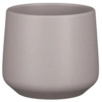 Afbeelding van Mica Decorations Bloempot taupe mat keramiek 15 x 14 cm
