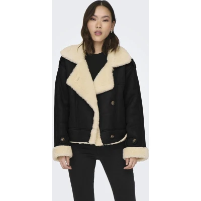Afbeelding van ONLY Onlylva Winterjas, Dames, Maat: Large, Black/white