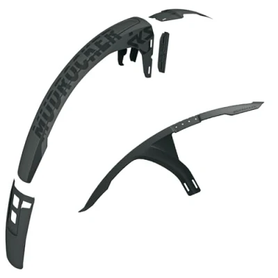 Afbeelding van SKS GERMANY Mudrocker Set spatbordenset voor mountainbikes (fietsaccessoires van slagvast hoogwaardig kunststof, innovatieve bevestiging, effectieve spatbescherming), zwart