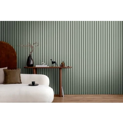 Afbeelding van LATTENWAND BEHANG industrieel Pistache/Zwart Metallic A.S. Création Elements 2